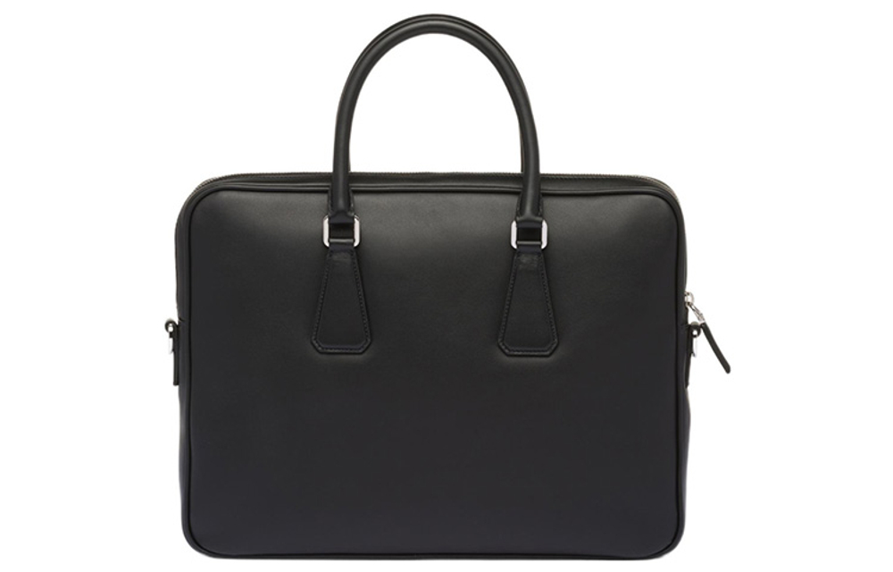 PRADA Saffiano Leather Briefcase Men"s Black