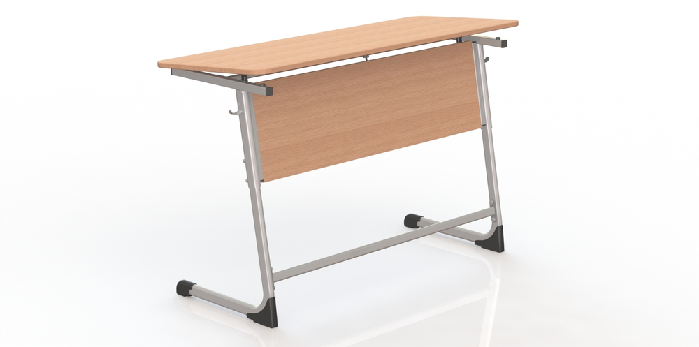 Парта двухместная Mega Smart с ЛДСП экраном и углом наклона столешницы