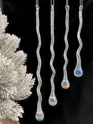 Набор сосулек Морозное ассорти 16,5 см.,19 см., 23,5 см., 27см., 4 шт., стекло, Christmas DeLuxe (14056)