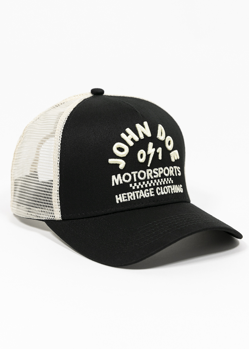 Бейсболка Trucker Hat Black/White John Doe