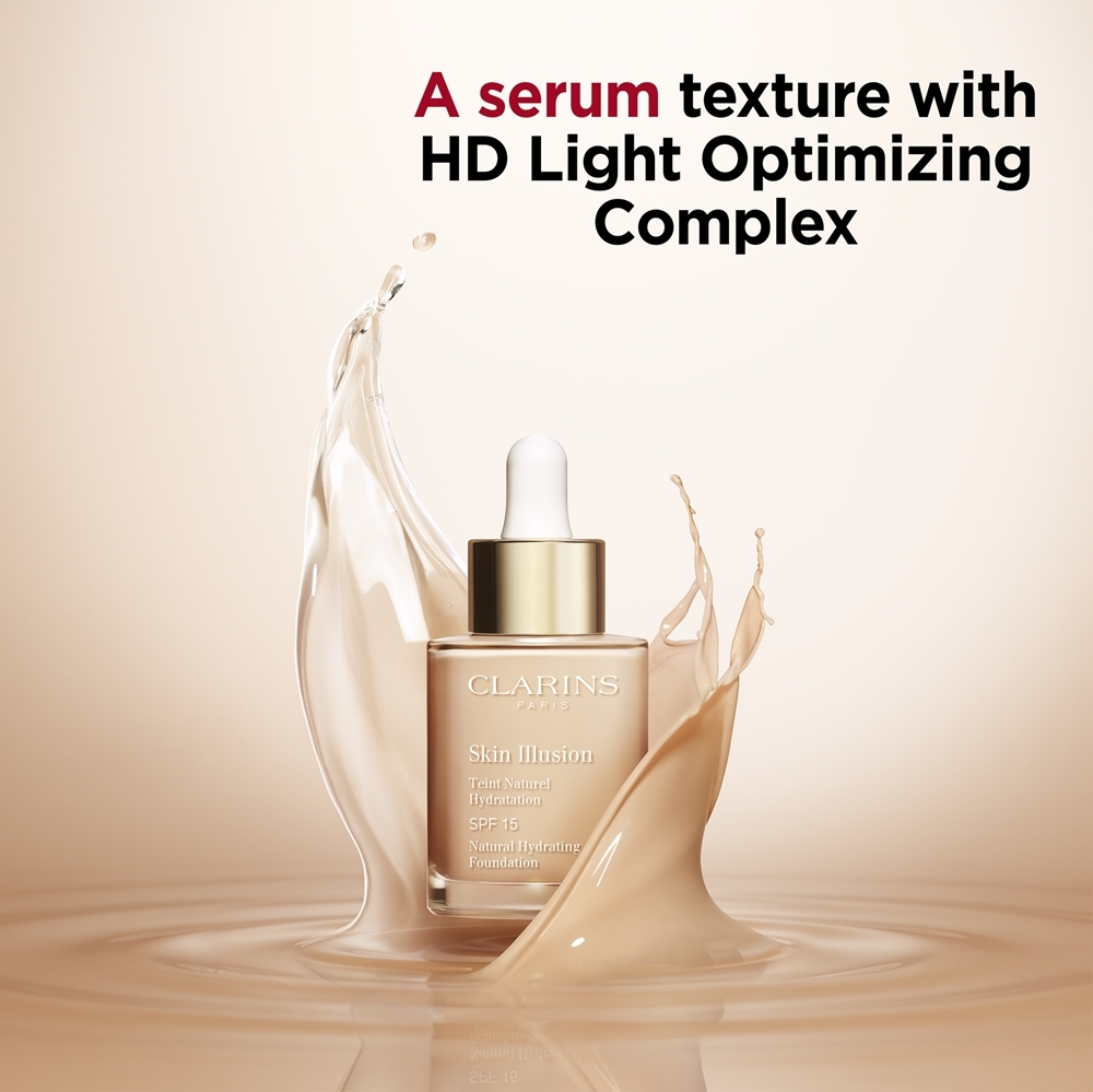 Clarins Skin Illusion Natural Hydrating Foundation - Осветляющий увлажняющий тональный крем SPF 15, 30 ml