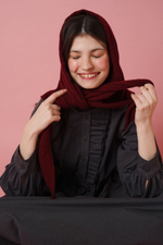 Косынка из кашемира с мериносом винного цвета