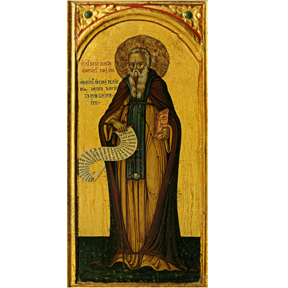 Анастасий Синаит святой преподобный игумен. Деревянная икона на левкасе мастерская Иконный Дом