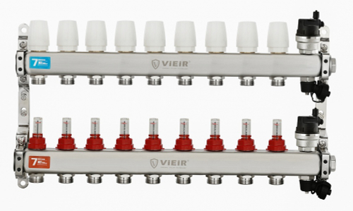 Колл. группа БЕЗ КРАНОВ (НЕРЖ) с расход. и ВСТ. ВОЗД.   9-вых. ViEiR (2/1шт) Т