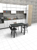 Обеденный стол "Мрамор Марквина черный" 100х60 см