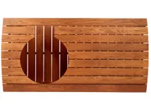 Керамический гриль Kamado Joe Classic II Stand-Alone, 46 см (красный), на столе из дуба