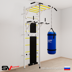 Шведская стенка Sv Sport 5502 (Турник рукоход/Брусья/Скамья/Канат/Цепь/Мешок 22кг)