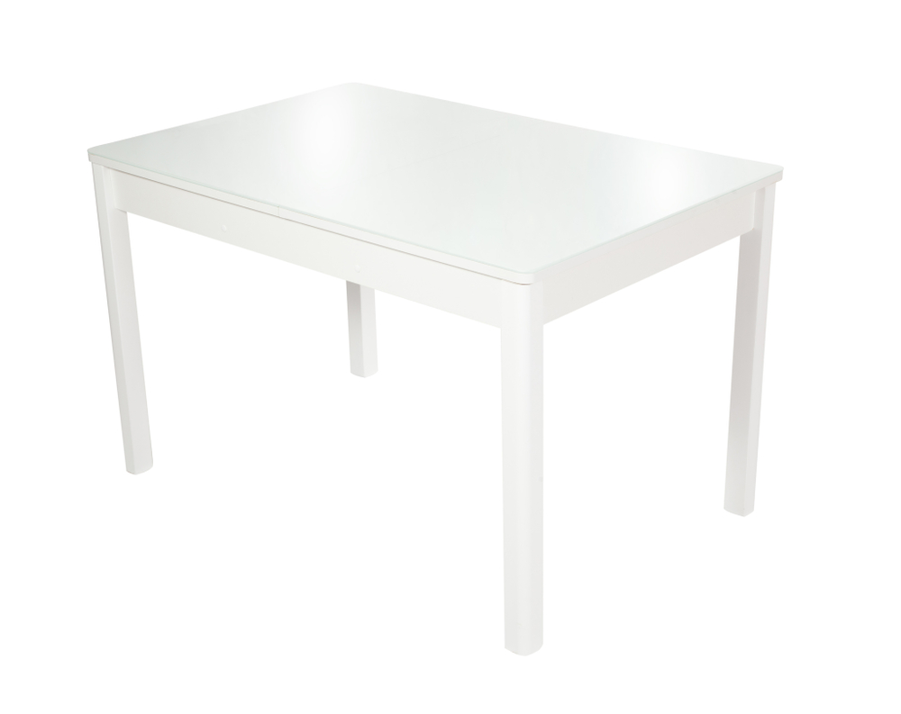 Стол Аврора Гамбург 2, Белый/Стекло белое