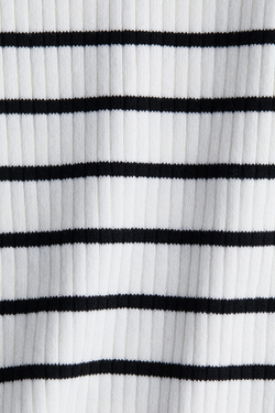 H&M Топ трикотажный эластичный, белый/черный