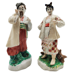 Одарка и Карась. Фарфоровые статуэтки. Киевский экспериментальный завод. СССР. 1970-90 гг.