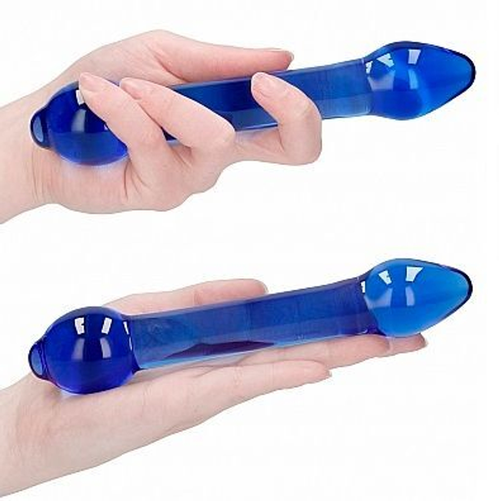 Синий стеклянный фаллоимитатор Treasure - 18 см. (Цвет: синий)