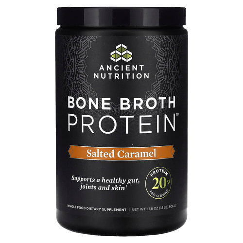 Ancient Nutrition, Bone Broth Protein, соленая карамель, 506 г (1,12 фунта)