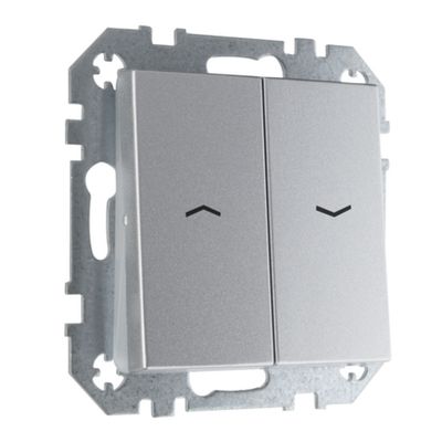 Двухклавишный выключатель для жалюзи LIREGUS EPSILON IJZ1.10-001-01.E/Mt алюминий