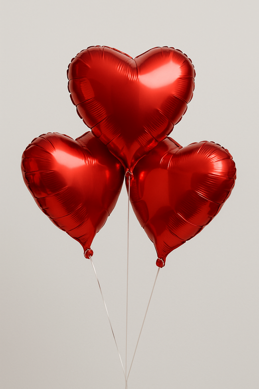 Набор фольгированных шаров "Красное сердце"3шт