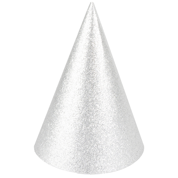 Колпаки, Серебро, с блестками, 16 см 1 шт