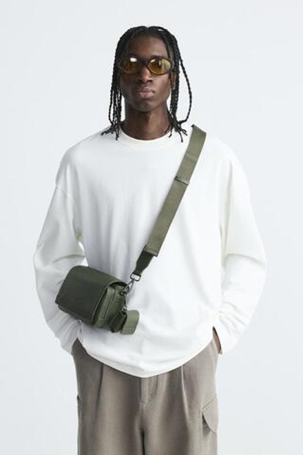 ZARA КОМБИНИРОВАННАЯ СУМКА С КОШЕЛЬКОМ ДЛЯ МОНЕТ, ЗЕЛЕНЫЙ