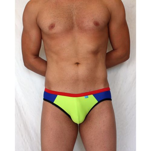 Мужские плавки салатовые с синими вставками Boefje