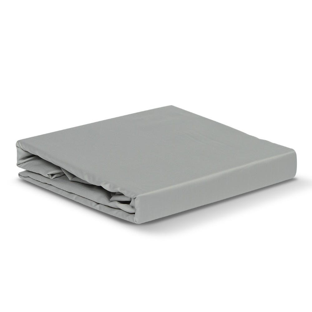 Простыня из сатина светло-серого цвета из коллекции essential, 240х270 см