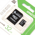 MICRO SD 32Gb Smart Buy Class 10 с адаптером SD