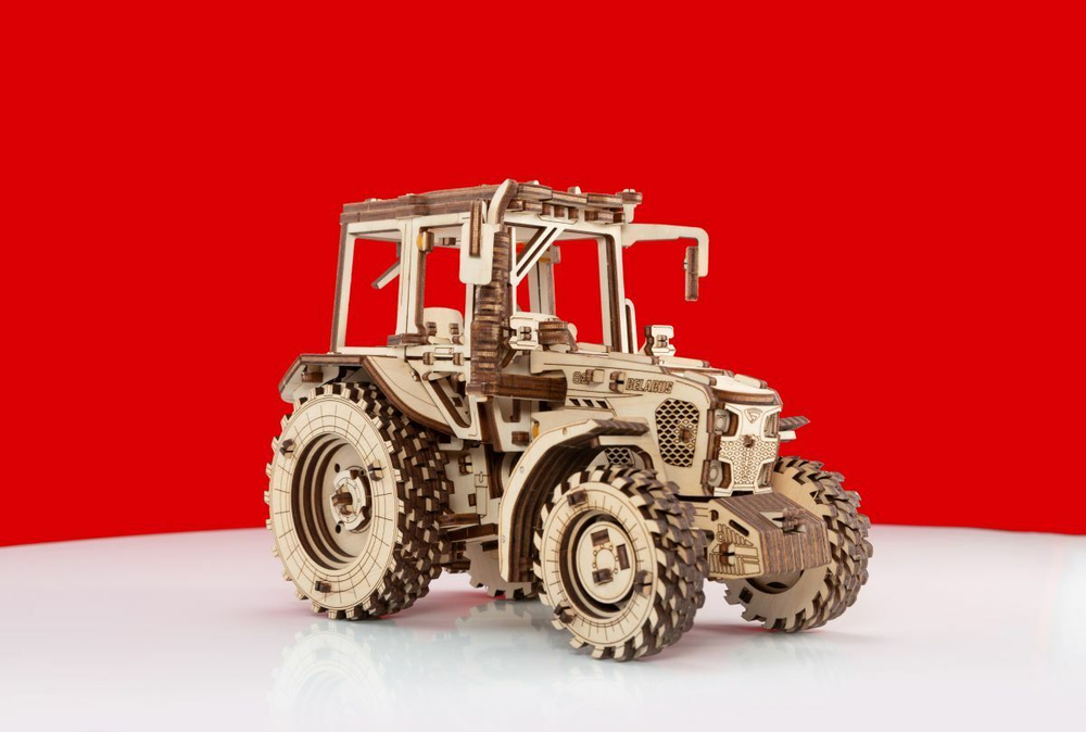 Трактор Беларус-82 от EWA - Деревянный конструктор, сборная модель, механический 3D пазл