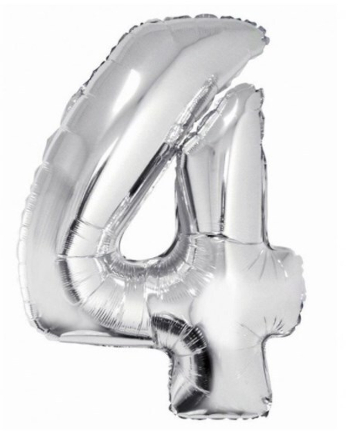 Шар цифра №4 Серебро