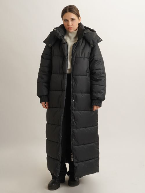 Пуховик Unisex длина 140 см., черный