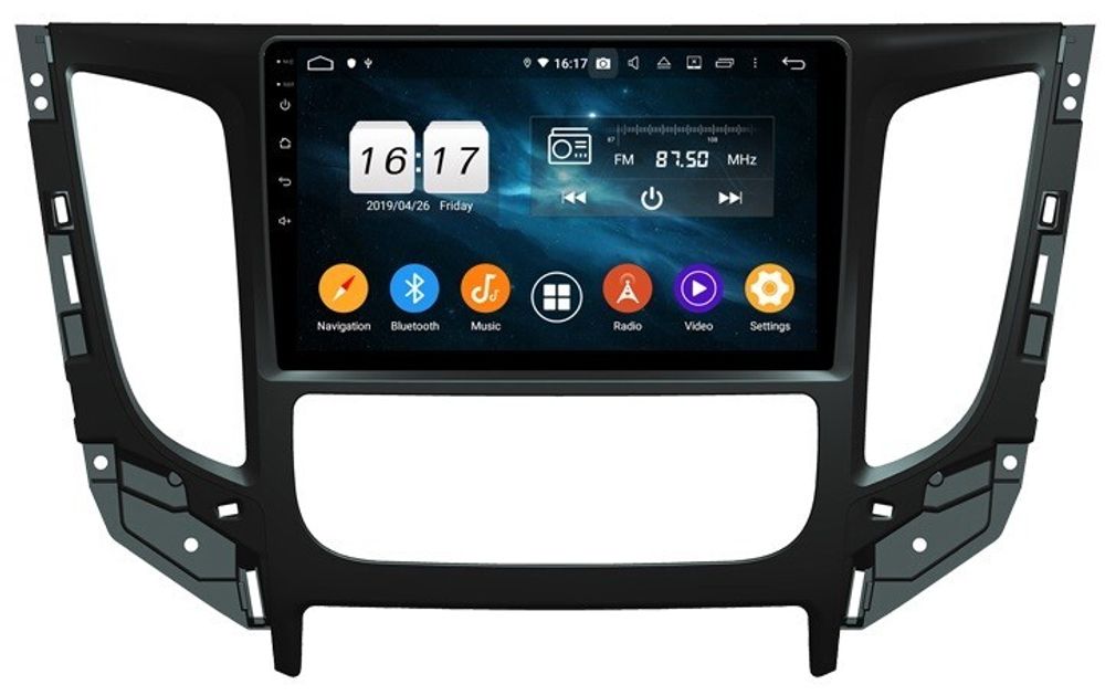 Магнитола для Mitsubishi L200 2016-2019, FIAT Fullback (климат) - Carmedia KD-1913-P5-4G на Android 10, 8-ЯДЕР, 4ГБ-32ГБ