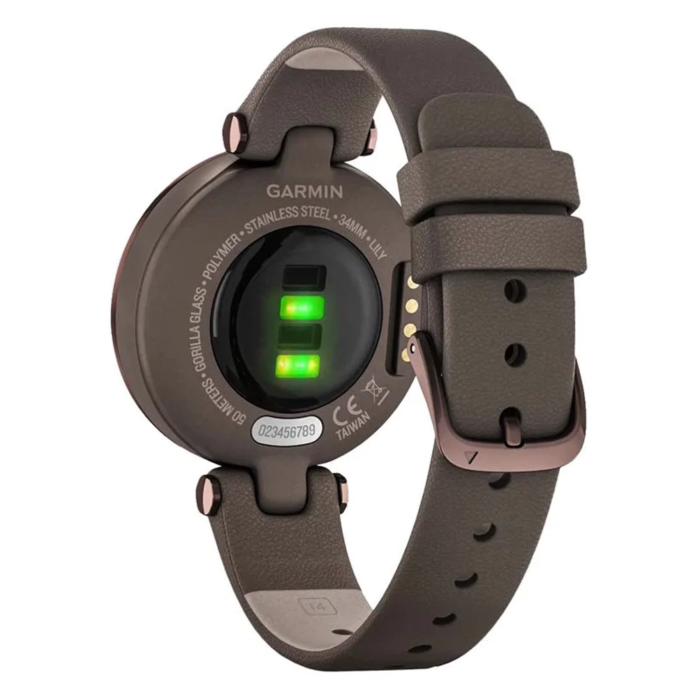 Смарт-часы Garmin Lily темно-бронзовый безель, корпус цвета Paloma и итальянский кожаный ремешок 010-02384-B0