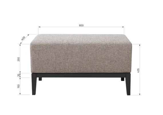 Банкетка Fjord 80 см (бежевый, рогожка)