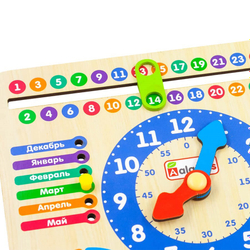 Бизиборд-календарь "Времена года", развивающая игрушка для детей, обучающая игра из дерева