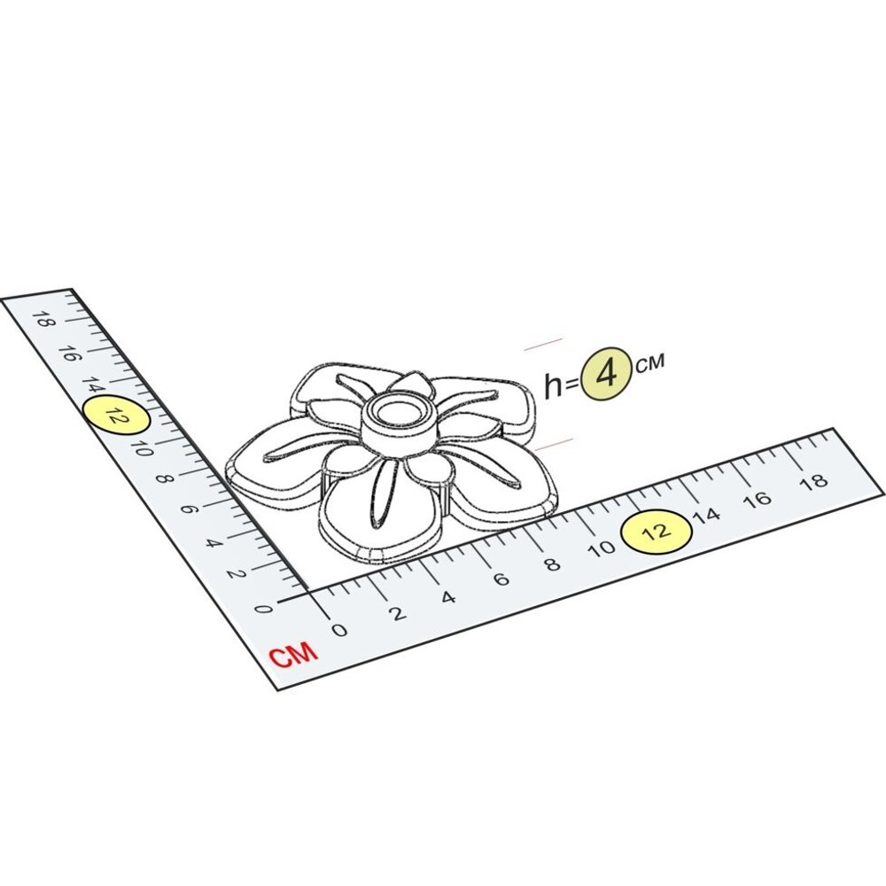 Цветок 12x12x4 см для конструктора 5''