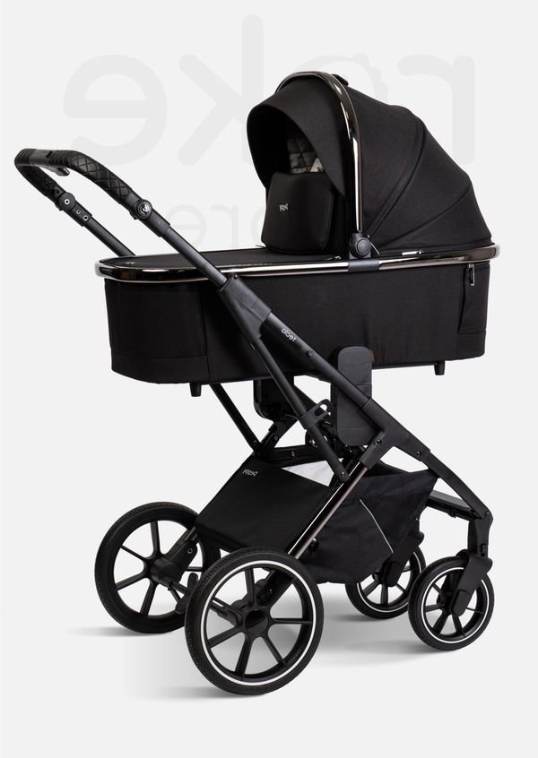 Peppy Коляска детская Tecla 2 в 1 Shadow Black Chrome Edition (Черный)