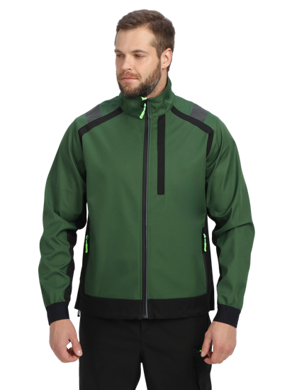 Куртка "ProfLine Leader" (хаки/черный), тк.Софтшел