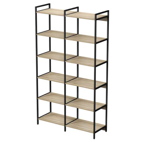 10СВД.6.600 Стеллаж высокий двойной 6 полок (1180*400*2080)