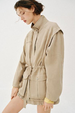 Длинный пиджак с высоким воротником - ZARA
