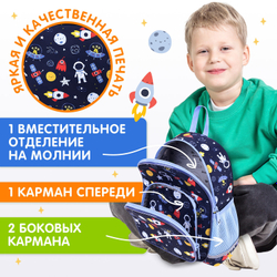 Рюкзак BRAUBERG KIDS PLAY детский, 1 отделение, 3 кармана, "In space", 29х23х12 см, 272051