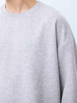 Свитшот оверсайз, без начеса (серый меланж)
