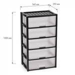 КОМОД КОЛОРИТ 5-ТИ СЕКЦИОН. ШИРОКИЙ ЧЁРНЫЙ АРТ.М8764