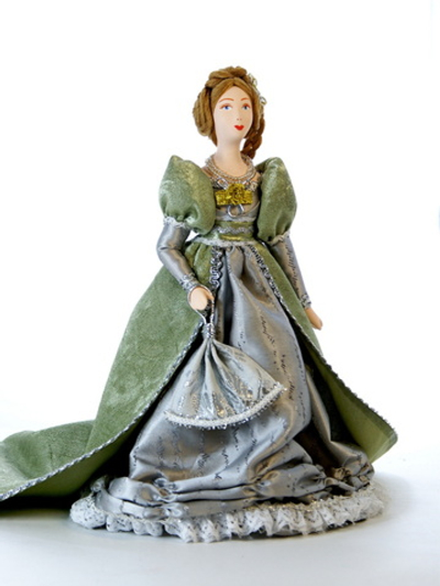 Кукла коллекционная Дама в бальном платье 19 века