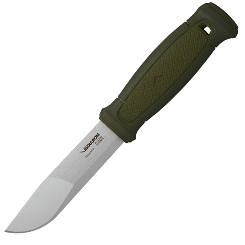 Нож Morakniv Kansbol, нержавеющая сталь, прорезиненная ручка, цвет зеленый+ножны