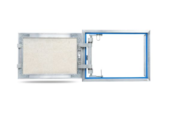 Люк под плитку нажимной Модерн Мини 250х500 мм (ШxВ, 25х50 см) с надежной износоустойчивой петлей, алюминиевый