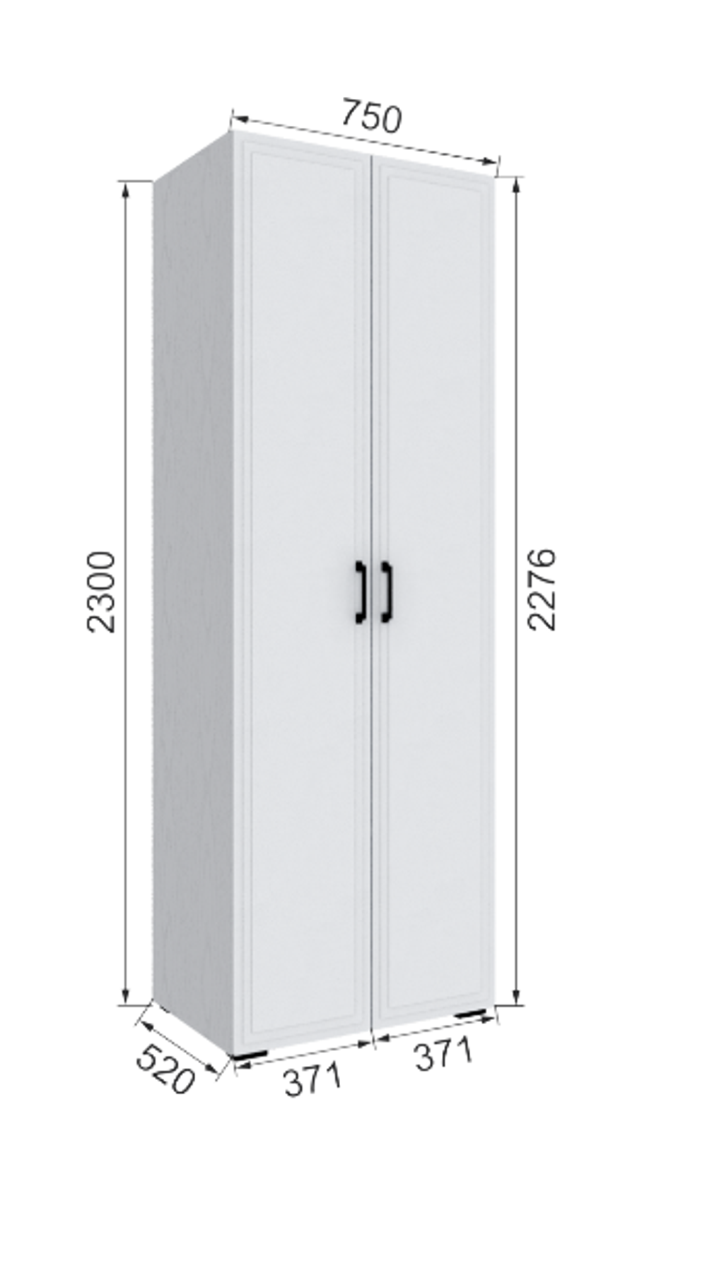 Шкаф без зеркала Бруклин 75Ш