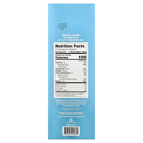 Chomps, Beef Sticks, Mild, Sea Salt, 10 Pack, 1.15 oz (32 g) Each