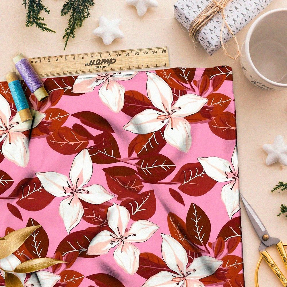 Ткань премиум атлас чарующая фантазия