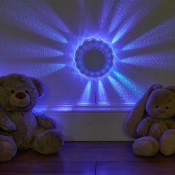 Светодиодный светильник-проектор ULI-Q304 2.5W-RGB WHITE. Напольный. Серия DISCO. многоцветный. Горизонтальная проекция. ТМ VOLPE. Кабель с вилкой. 220В. Цвет корпуса белый.