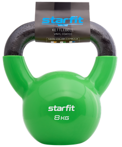 Гиря виниловая DB-401, 8 кг, зеленый