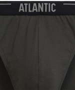 Мужские трусы слипы спорт Atlantic, набор 3 шт., хлопок, тёмно-фиолетовые + чёрные + тёмные хаки, 3MP-094