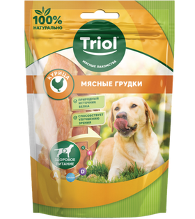 Лакомство для собак «Мясные грудки из курицы», 70гр., Triol