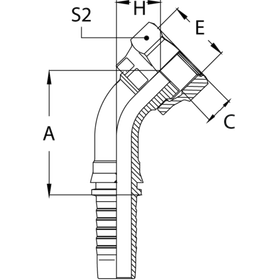 Фитинг DN 32 ORFS (Г) 1.11/16 (45) (накидная гайка)