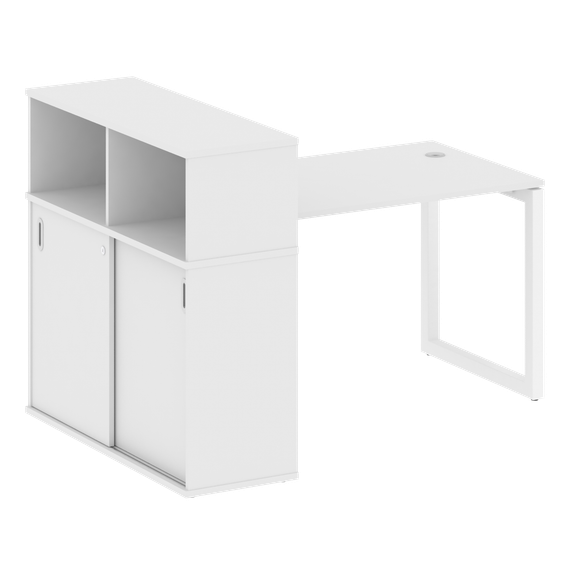 Метал Систем Куатро Стол письменный с шкафом-купе на О-образном м/к 50БО.РС-СШК-3.2 Т